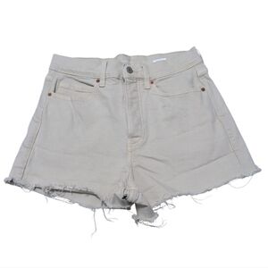 Old‎ Navy Sky Hi A Line Beige Cutoff Jean Shorts Size 8 Secret Smooth Pockets